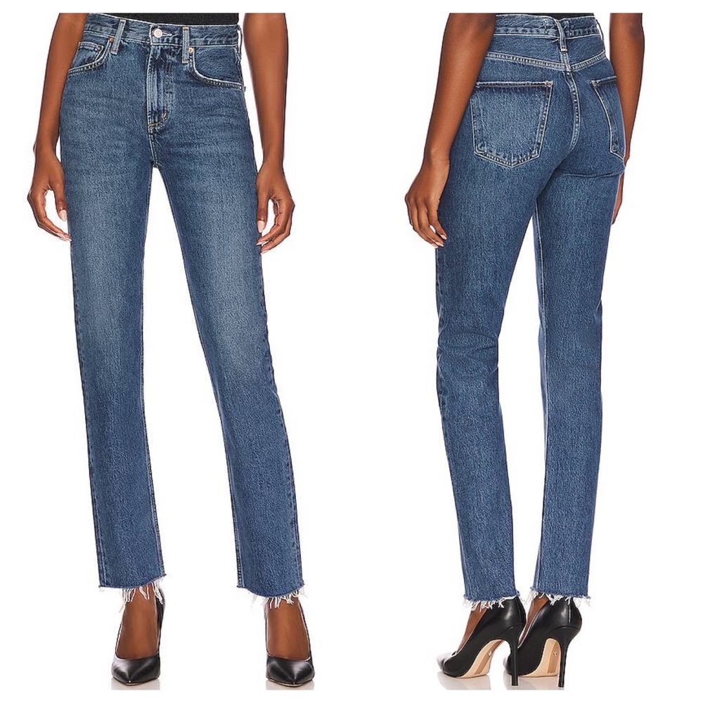 NEW AGOLDE Cherie High Rise Straight Jeans in Range